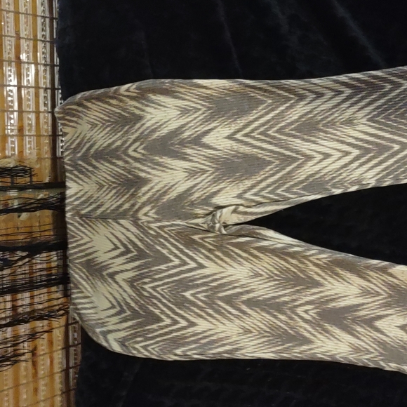 Women's Ces Femme Boho High-waist Chevron Print Bell Bottom Flared Pants - Picture 6 of 15